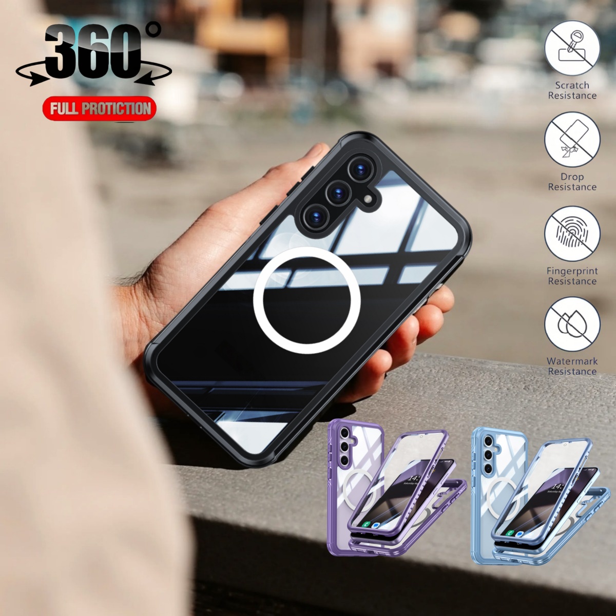 Heavy Duty 360 Full Body Protective Case - 360 ° Volledige beschermhoes voor Samsung
