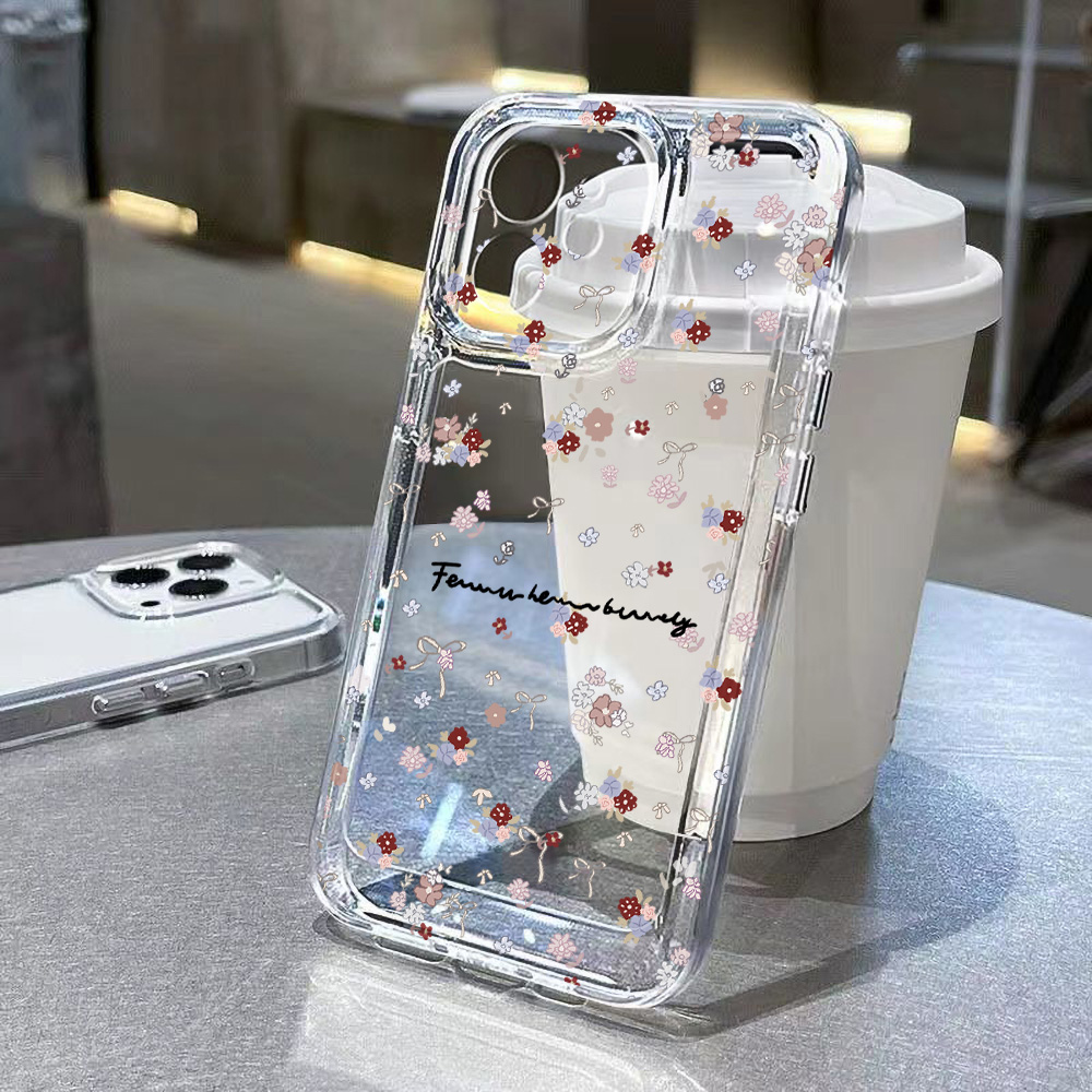 Clear Shockproof Bumper Case - Mini Bloemen Telefoonhoesje voor iPhone 17