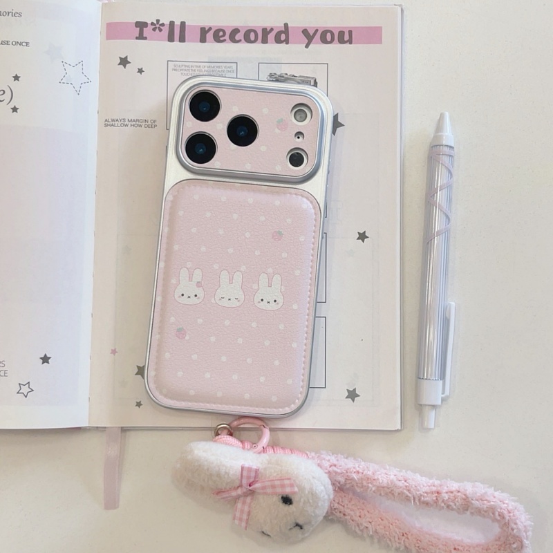 Cute Cartoon Wrist Strap Silicone Case - Schattig aardbei Cartoon Miffy Polka Dots
