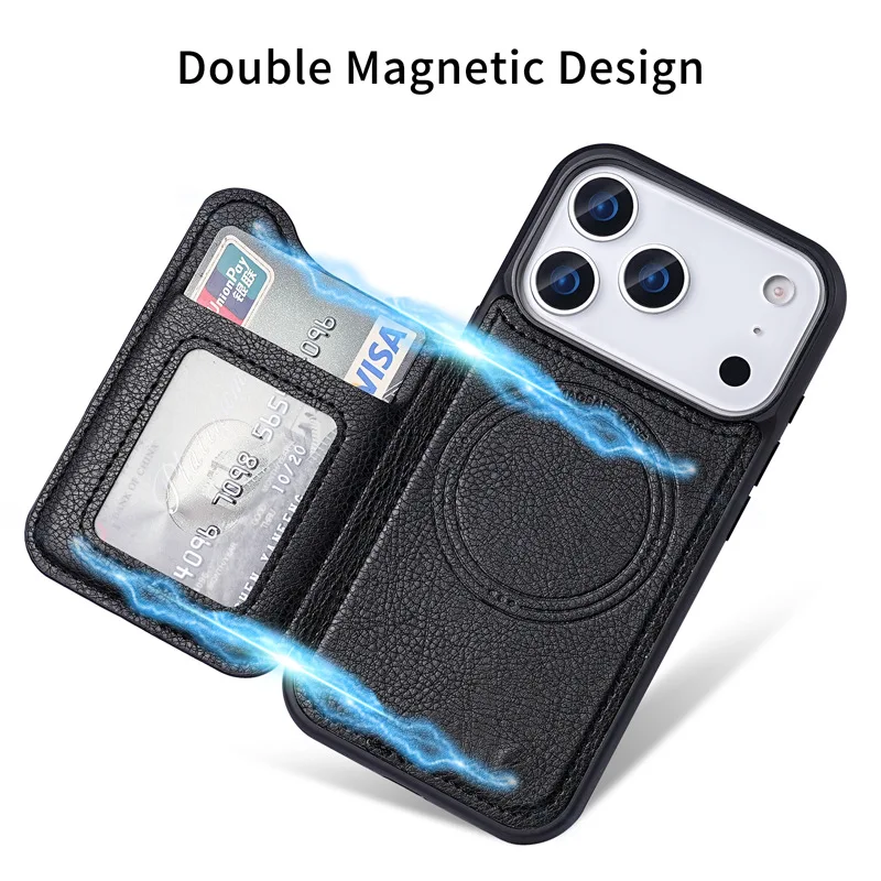 Magsafe magnetische leren port - Leather Wallet Card Holder Phone Cover recensie en prijs