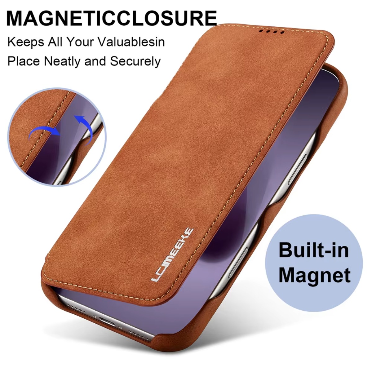 Lederen portemonnee magnetisch - Leather Wallet Card Holder Phone Cover recensie en prijs