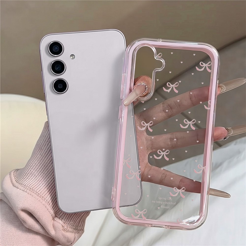 Schattig roze strik zachte tel - Clear Shockproof Bumper Case recensie en prijs