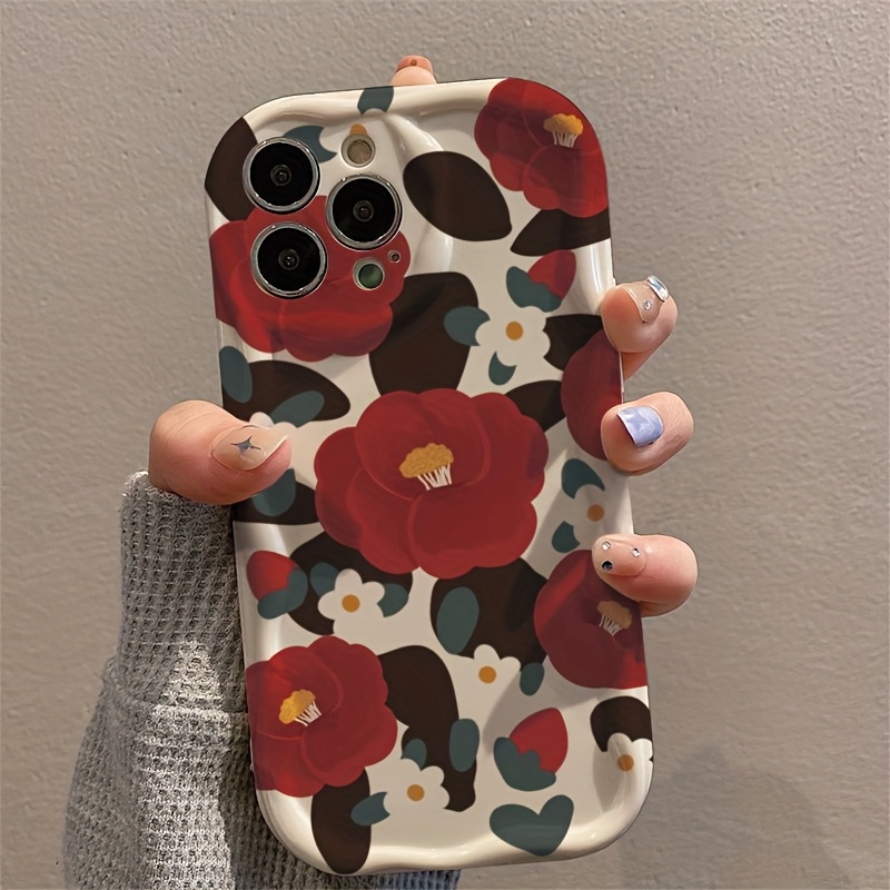 Vintage Rode Camelia Bloem Rim - Vintage Floral Pattern Soft Case recensie en prijs